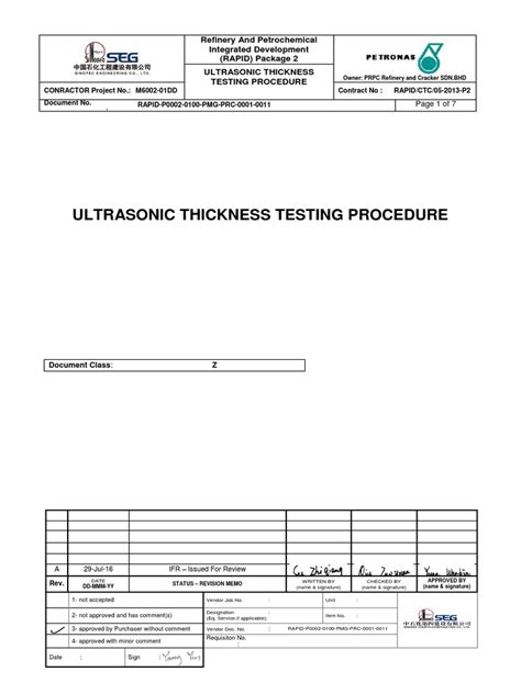 thickness limitation of ultrasonic testing|ultrasonic thickness testing procedure.